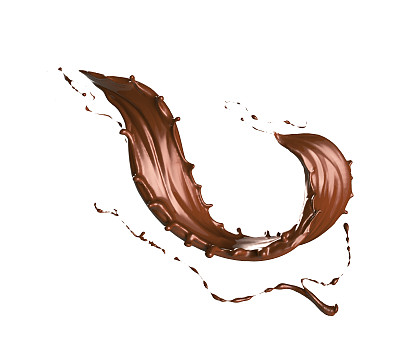 巧克力飞溅与剪切路径图片下载