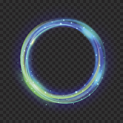 五光十色的火环闪烁着光芒素材图片