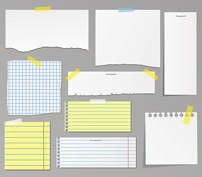 用于设计的纸对象向量集图片下载