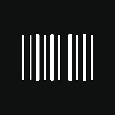 条形码矢量图标。黑白条码插图。固体线性图标。图片下载