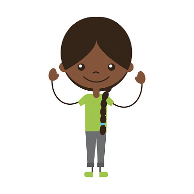 可爱的黑人女孩角色图标图片下载