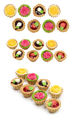 白色背景上的迷你蛋糕图片下载