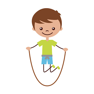 可爱的男孩跳绳人物图标图片下载
