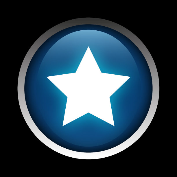 在一个孤立的黑色背景圆圈上的星形图标图片下载