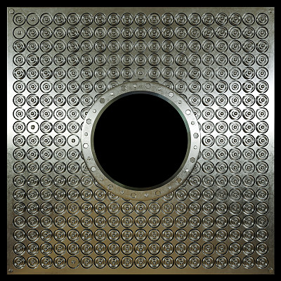 金属板与孔孤立的黑色概念照片图片下载