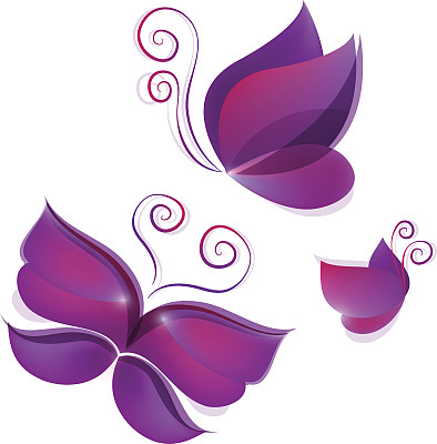 一组向量飞闪亮的蝴蝶图片下载