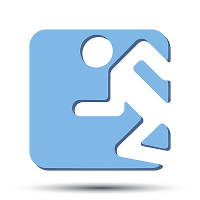 平面图标与符号奔跑的人。向量图片下载