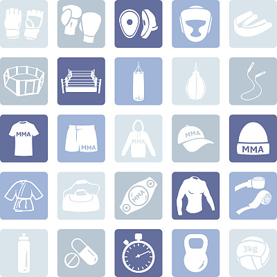 矢量集混合武术图标图片下载