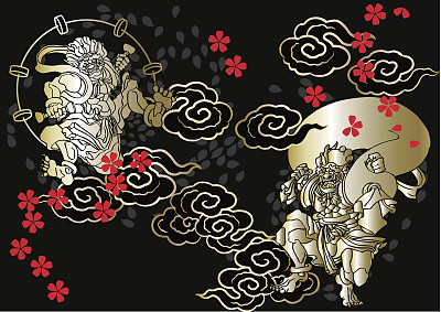 风之神与日本风之手图片下载