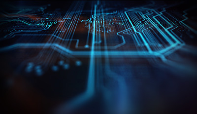 橙色、蓝色技术背景图片下载