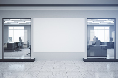 明亮的办公室与空海报图片下载