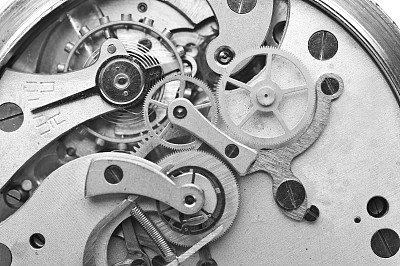 时钟内的齿轮。理念团队，理念技术。宏图片下载