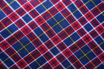 明亮的红，蓝，白的多色格子织物图片下载