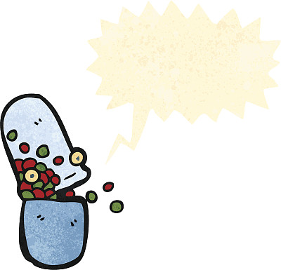 带有语音泡泡的复古卡通医疗平板电脑图片下载