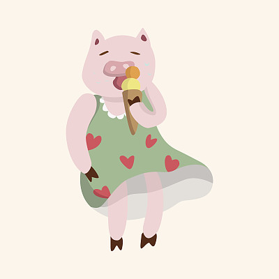 动物猪夏季卡通主题元素图片下载