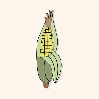 蔬菜主题玉米元素向量，eps图片下载
