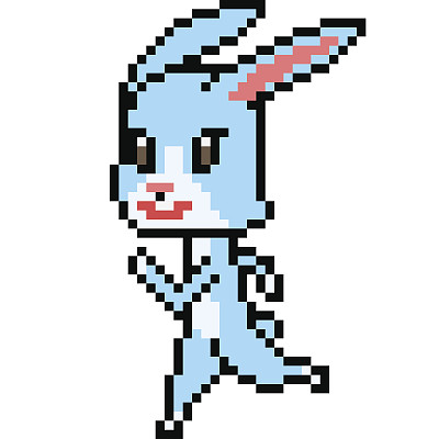 矢量像素艺术兔子跑图片下载