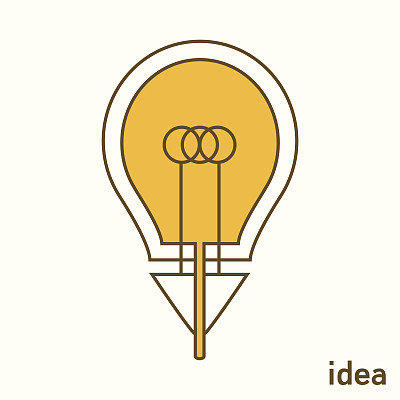 灯泡想法矢量插图图片下载