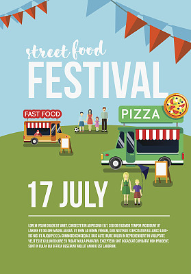 食品卡车节日活动传单图片下载