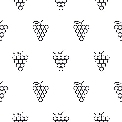 葡萄线图标无缝矢量图案图片下载