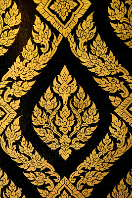 古泰国图案壁画背景在寺庙，泰国图片下载