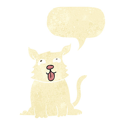 卡通快乐的狗与言语泡泡图片下载