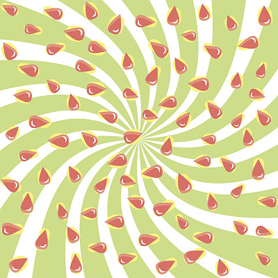 可爱的西瓜种子上条纹背景的白色和绿色的颜色。Hello Summer的概念。水果抽象背景，矢量插图图片下载