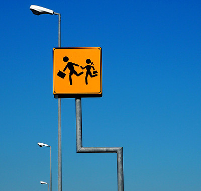 儿童注意，路标图片下载