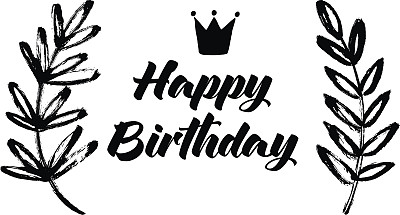 生日贺卡设计模板与皇冠和树叶。图片下载