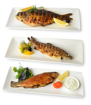 白色背景上的炸鱼图片下载