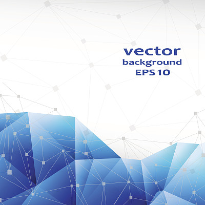 蓝色水晶抽象图案。业务设计图片下载