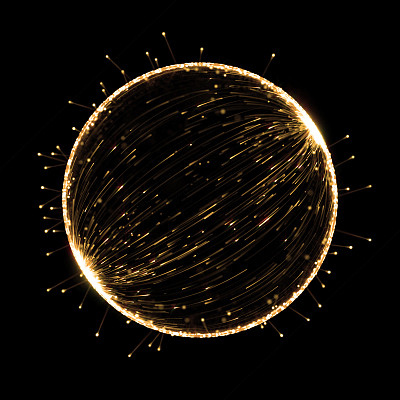 金色圆形框架抽象霓虹灯效果背景为优质产品设计。图片下载