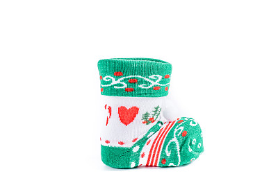 圣诞彩袜上白的。新年来临之际。图片下载