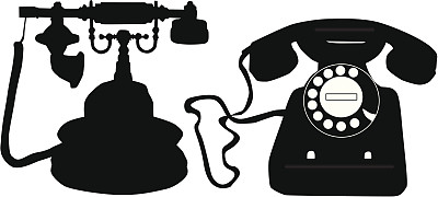 复古手机-黑色图标，矢量工作图片下载