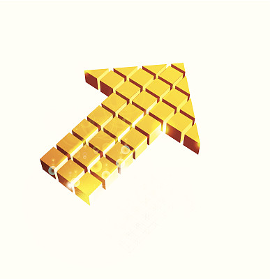 由橙色方块组成的箭头图标图片下载