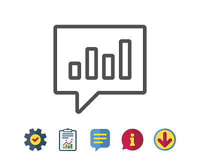 图线的图标。报告图表在语音气泡。图片下载