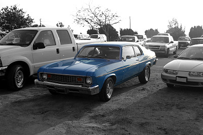 蓝色汽车-突出图片下载