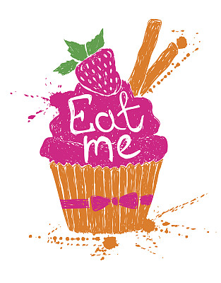 彩色纸杯蛋糕的剪影图片下载