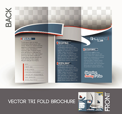 购物中心商店三折宣传册图片下载