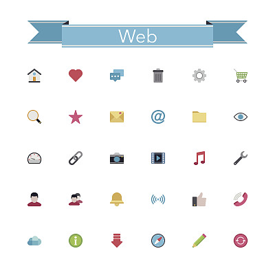 网络平面图标图片下载