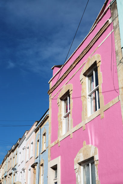 彩色的连栋房屋图片下载