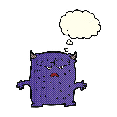 卡通小外星人与思想泡泡图片下载