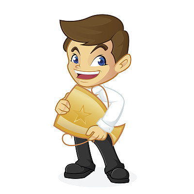 商人拿着奖杯图片下载