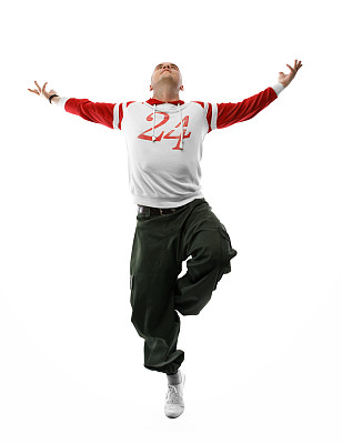 Hip-hop舞者，孤立的图片下载