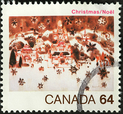 加拿大圣诞邮票图片下载