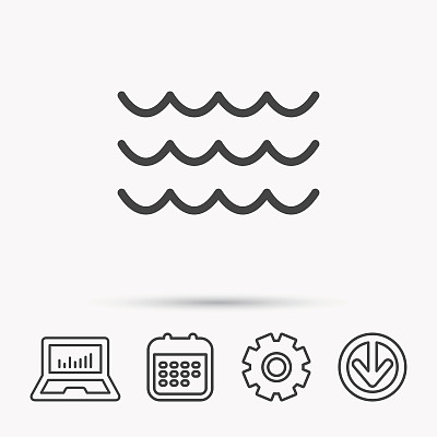 波图标。海水流动的迹象。图片下载