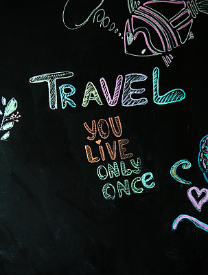 旅行粉笔铭文图片下载