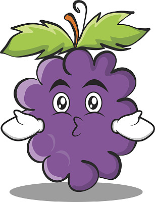 接吻葡萄卡通人物收集矢量插画图片下载