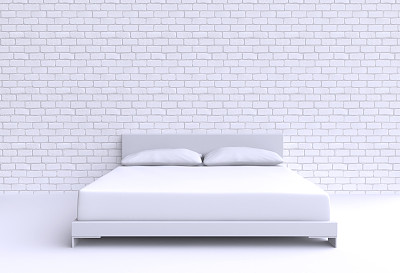 有两个枕头的现代床图片下载