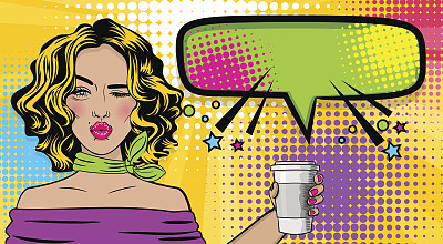 波普艺术卡通性感女人素材图片